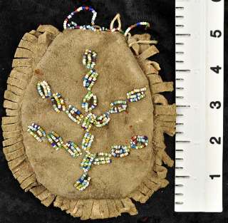 Native American Plains Indian Beaded Hide Pouch Early 1900s  