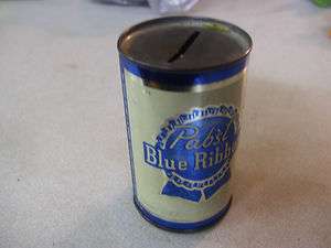   Pabst Blue Ribbon Beer Tin Piggy Bank Shaped like a Miniature Beer Can