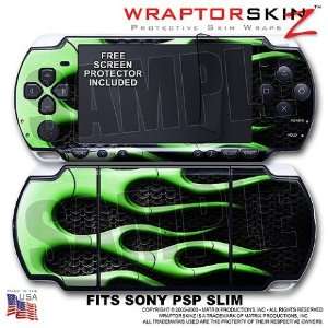  Metal Flames Green WraptorSkinz Skin and Screen Protector Kit 