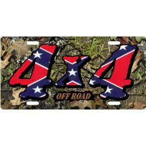 Confederate 4 X 4   Camo Custom License Plate Novelty Tag from Redeye 