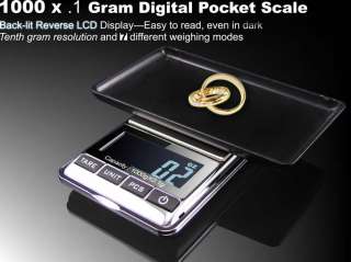 1000 x 0.1 Gram Digital Pocket Scale Jewelry Scale  