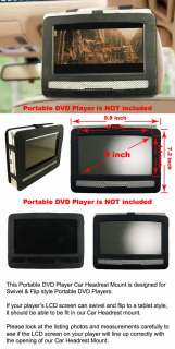 Portable DVD Player Car Headrest Mount for 9 New  