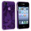 Clear Purple Flower TPU Rubber Skin Case for Apple iPhone 4/ 4S