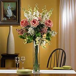   38 inch Rose/ Delphinium/ Lilac Flower Arrangement  