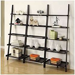 Black 5 tier Leaning Ladder Shelf (Set of 3)  
