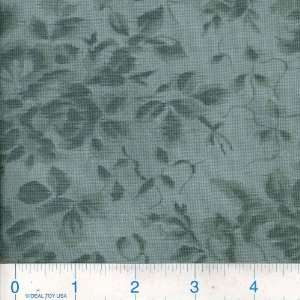  45 Wide Rambling Rose Shadow Teal Fabric By The Yard 