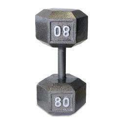 CAP Barbell 80 pound Cast Iron Hex Dumbbell  