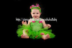   dress headband hair bow green with hot pink bow, newborn  1T 2T  