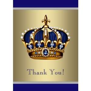  Royal Navy Blue Gold Jewel Crown Thank You Cards Health 