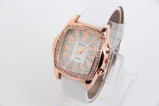 Design Women Quartz Watch Crystal Diamond Wristwatch Jewelry White 