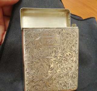 Vintage Antique Handcrafted Sterling Cigarette Case  