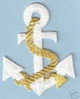Nautical Anchor Line Rope Embroidery Applique Patch  