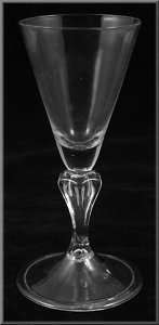 Early 18thC English Blown Stem Glass w/ Rolled Rim  