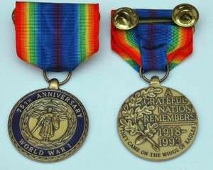 75th Anniversary of WWI Commemorative Medal  