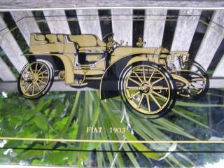 VINTAGE ANTIQUE 1903 FIAT AUTOMOBILE CAR WALL MIRROR  