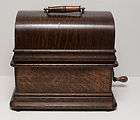 Antique 1903 Edison Cylinder Phonograph Player Wood Cabinet 14 Horn 