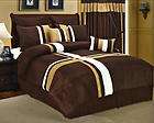   Black White Grey Stripe Comforter (86x88) Bed in a bag Set Full Size