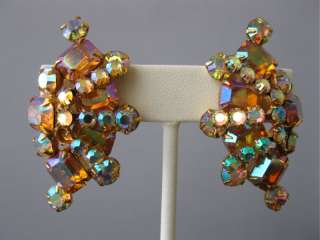   Aurora Borealis Necklace Clamper Bracelet Earrings Parure Set  