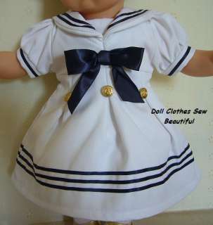 DOLL CLOTHES fits Bitty Baby Sailor Dress & Hat CUTEST  