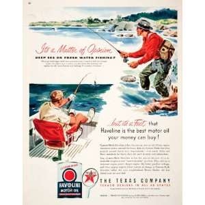   Fishing Boat Angler Stream Sea   Original Print Ad