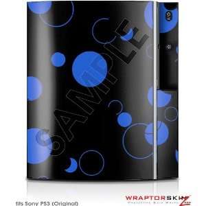  Sony PS3 Skin Lots of Dots Blue on Black Video Games