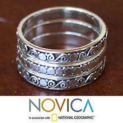   Sterling Silver Together Band Rings (Indonesia)  