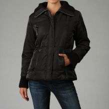 KC Collections Womens Quilted Knit Trim Jacket  