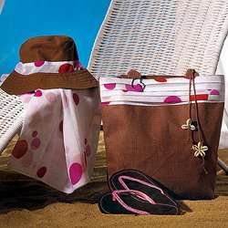Summer Beach Tote, Sarong and Hat Gift Set  