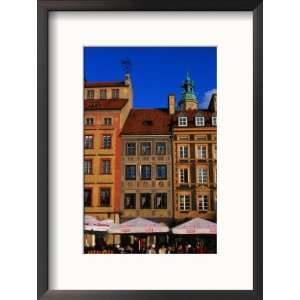 Cafes on Old Town Square, Warsaw, Poland Collections Framed 