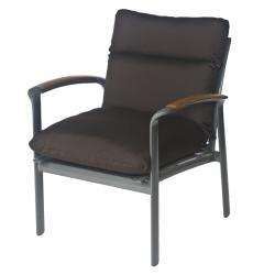 Sama Outdoor Club Chair Cushion in Dark Brown Sunbrella Fabric 