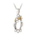 18k Gold over Sterling Silver Diamond Accent Cockatoo Bird Necklace 