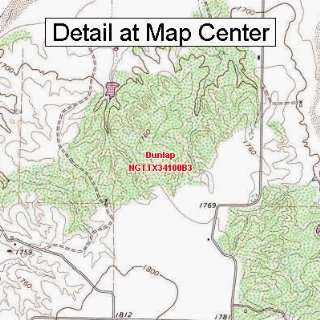  USGS Topographic Quadrangle Map   Dunlap, Texas (Folded 