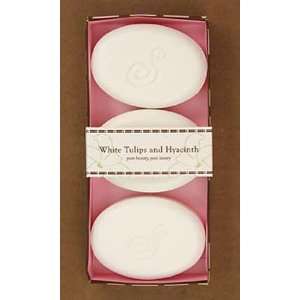 Personalized Engraved Soap   3 Bar Package   White Tulips and Hyacinth