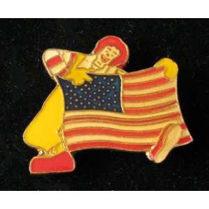  Ronald Mcdonald with American Flag Pin 