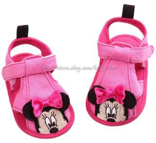   Minnie Mouse Sandals Soft Sole Toddler Walking Shoes Size 1 2 3  
