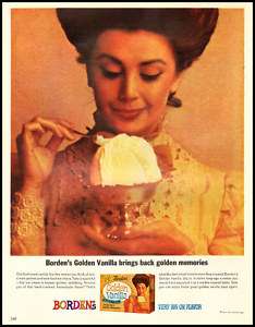 1963 vintage ad for Bordens Golden Vanilla Ice Cream  