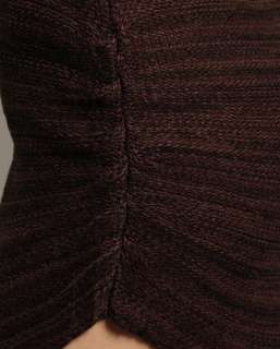 MOGAN Melange Fine Knit Ruched TURTLE NECK MINI DRESS Sleeveless 
