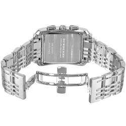 Burberry Mens Square Silver Dial Chronograph Watch  