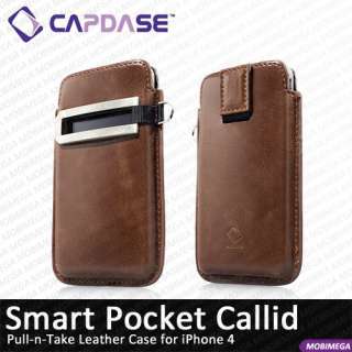 Capdase Smart Pocket Callid Caller ID Leather Pouch Slip in Case 