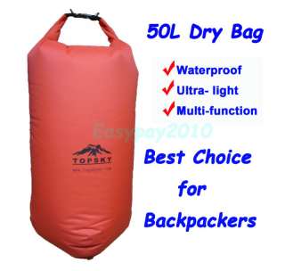 New Red 50L Waterproof Dry Bag Fishing Surfing Camping  