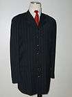 Zennetti Navy blue Stripe Single breasted 7 Buttons Suit 46 L