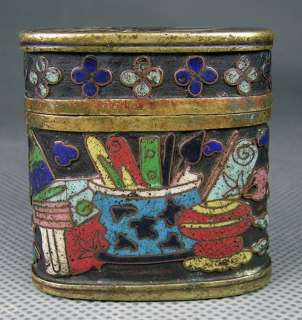 Rae Genuine Antique Chinese cloisonne opium Box  