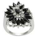 Tressa Silvertone Black and White Cubic Zirconia Spiral Ring MSRP 