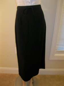 Talbots Long Black Straight Career Skirt Size 10 Petite Stretch 