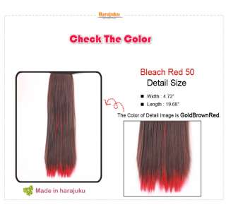   Extension Bleach Long Wig Pin on Ponytail Cheerleading Hairpiece Red