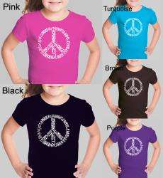 Los Angeles Pop Art Girls Peace Symbol T shirt  