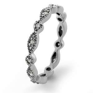 Cubic Zirconia Round Cz Eternity Wedding Band Ring Sterling Silver 925 