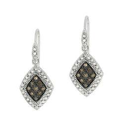 Sterling Silver 1/5ct TDW Brown Diamond Dangle Earrings (I2 I3 