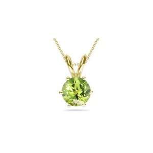  1.50 Cts Peridot Solitaire Pendant in 18K Yellow Gold 