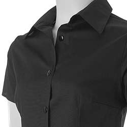Adi Designs Womens Short sleeve Button up Blouse  